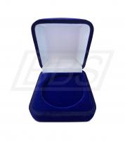Бархатный футляр с ложементом под медаль, синий, D40, 57*54*34 мм (для серебряной медали) (арт. 61018)