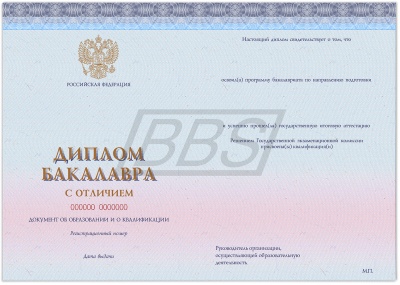 Бланк диплома бакалавра с отличием, без обложки (арт. 71002)