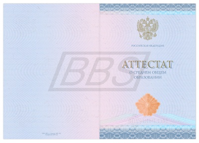 Бланк аттестата о среднем общем образовании с отличием (к серебряной медали), с твёрдой обложкой (арт. 11017)