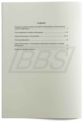 Журнал учёта работы объединения в системе дополнительного образования, 24 стр. (арт. 15009)