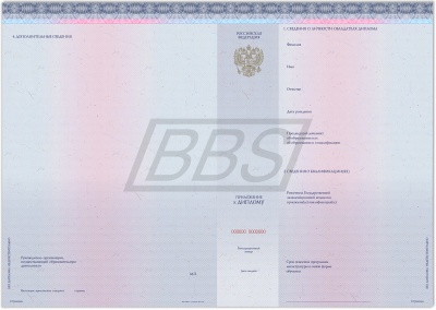 Бланк приложения к диплому магистра/диплому магистра с отличием (арт. 71006)