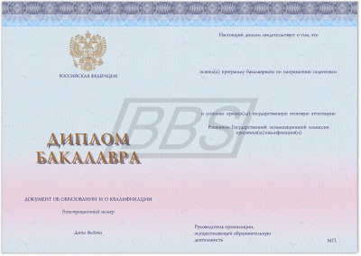 Бланк диплома бакалавра, с твёрдой обложкой (с тиснением «Диплом Бакалавра») (арт. 71018)