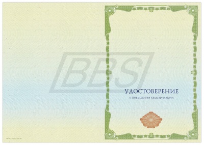 Бланк удостоверения о повышении квалификации без флага "Вид 4" (арт. 32019)