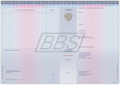 Бланк приложения к диплому об окончании аспирантуры (арт. 71011)